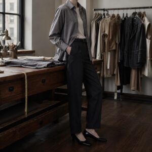 Larkspur classic-collar tailored shirt — Tailored Shirts by CROWN TAILORING. worn by a model.