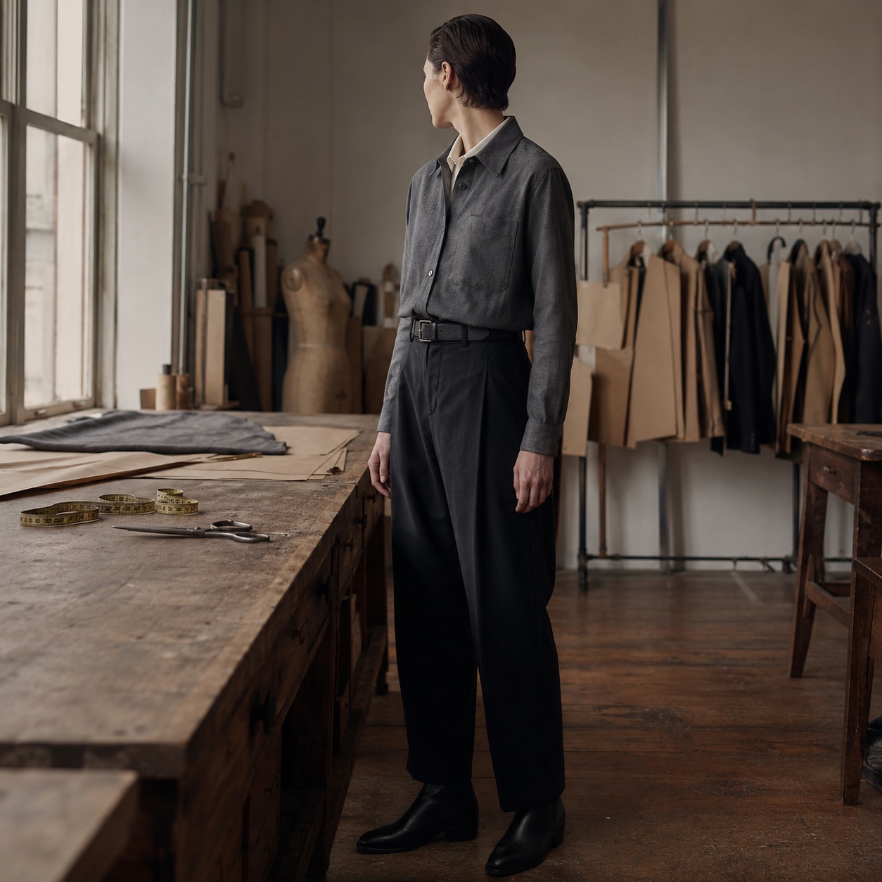 Bloomsbury classic-collar tailored shirt — Tailored Shirts by CROWN TAILORING. worn by a model.