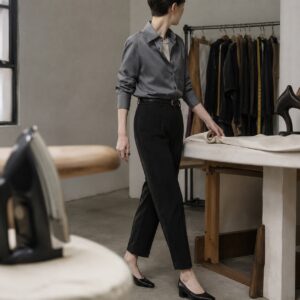 Clerkenwell classic-collar tailored shirt — Tailored Shirts by CROWN TAILORING. worn by a model.