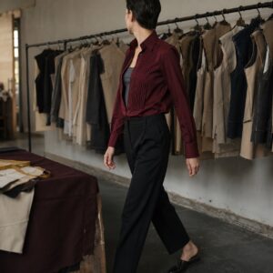 Bloomsbury pleated-bib evening shirt — Tailored Shirts by CROWN TAILORING. worn by a model.