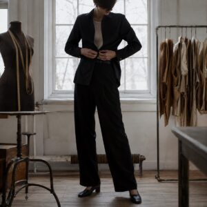 Chiltern pleated-bib evening shirt — Tailored Shirts by CROWN TAILORING. worn by a model.