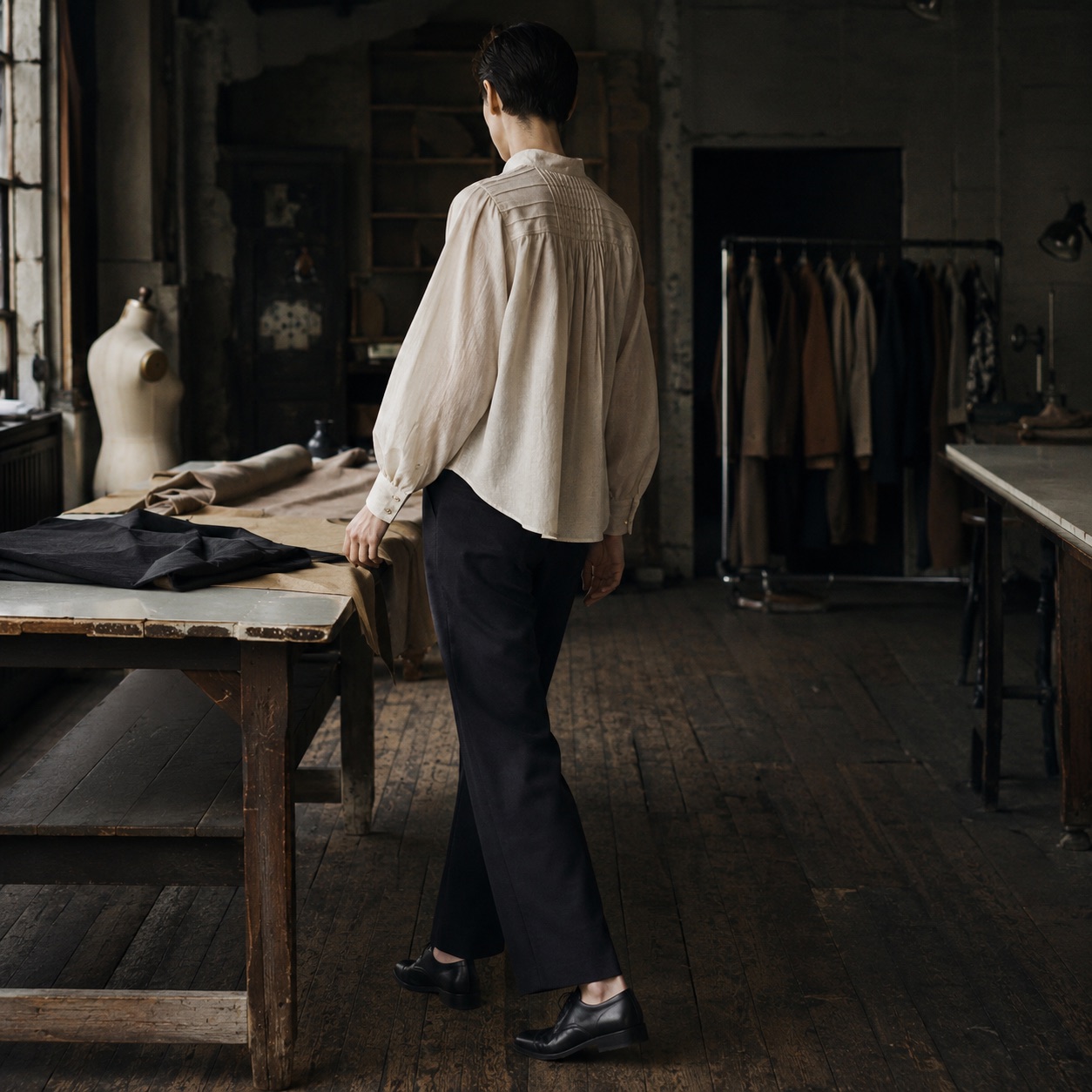 Dartmoor pleated-bib evening shirt — Tailored Shirts by CROWN TAILORING. worn by a model.