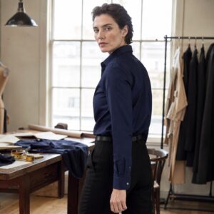 Marylebone pleated-bib evening shirt — Tailored Shirts by CROWN TAILORING. shown worn.