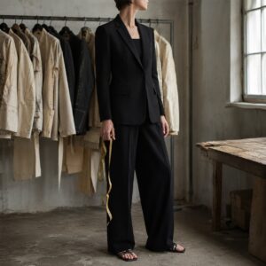Dartmoor single-breasted suit jacket — Suit Jackets by CROWN TAILORING. worn by a model.