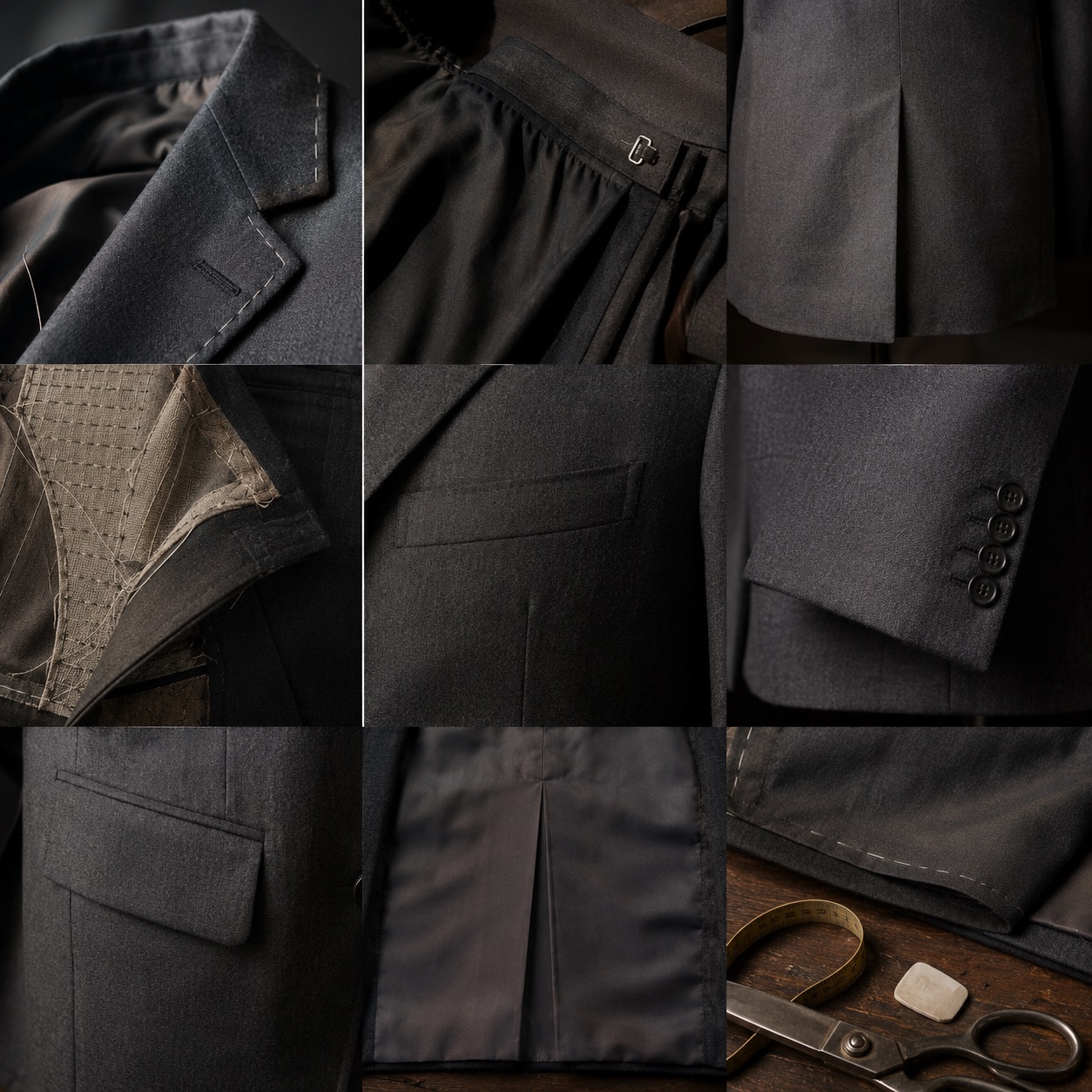 Larkspur single-breasted suit jacket — Suit Jackets by CROWN TAILORING. close detail of the fabric and finish.