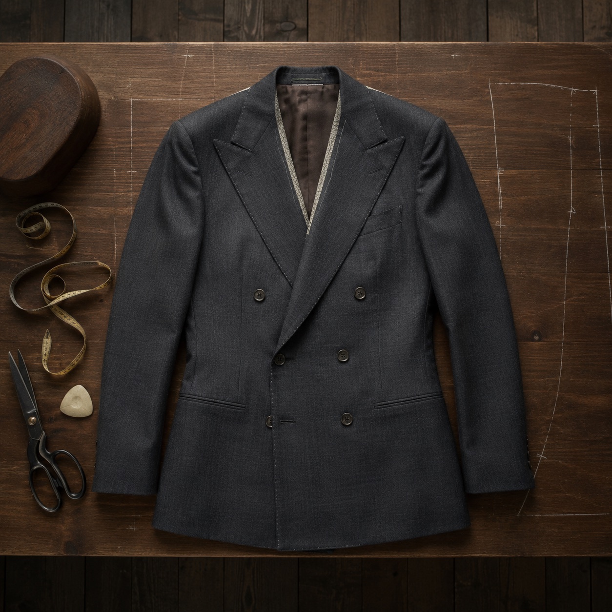 Hawthorn double-breasted suit jacket — Suit Jackets by CROWN TAILORING. product photograph on a white background.