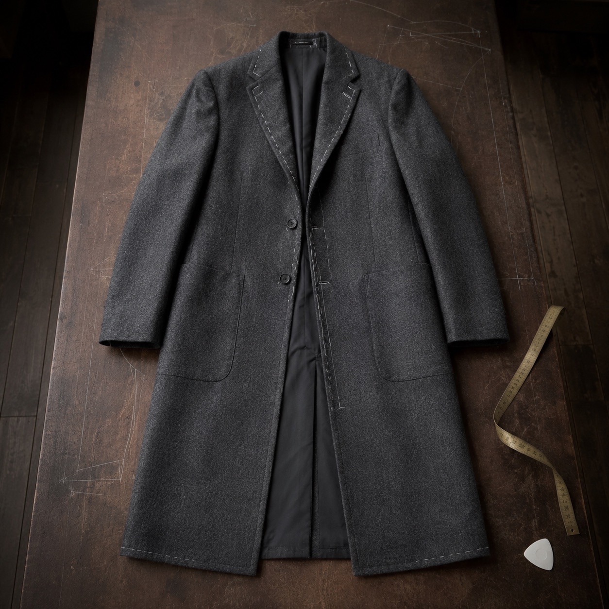 Bracken long-line tailored coat jacket — Suit Jackets by CROWN TAILORING. product photograph on a white background.