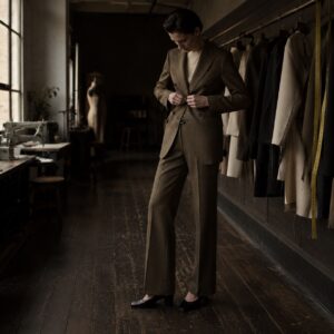 Cotswold double-breasted suit jacket — Suit Jackets by CROWN TAILORING. worn by a model.
