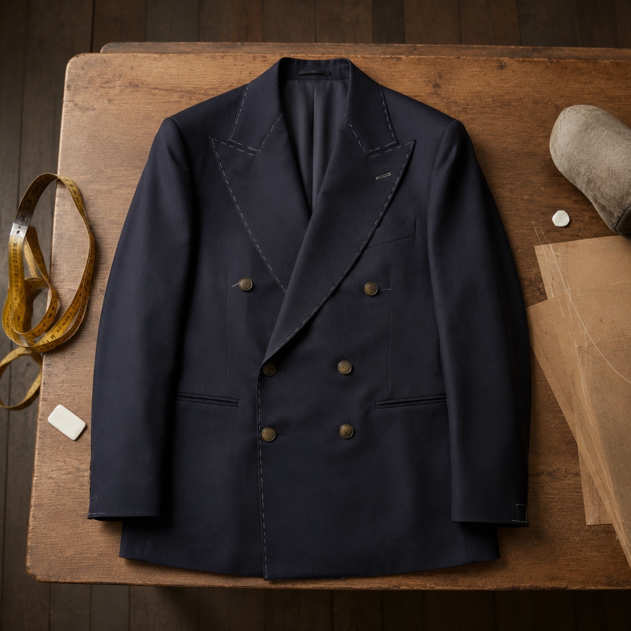 Marylebone double-breasted suit jacket — Suit Jackets by CROWN TAILORING. product photograph on a white background.