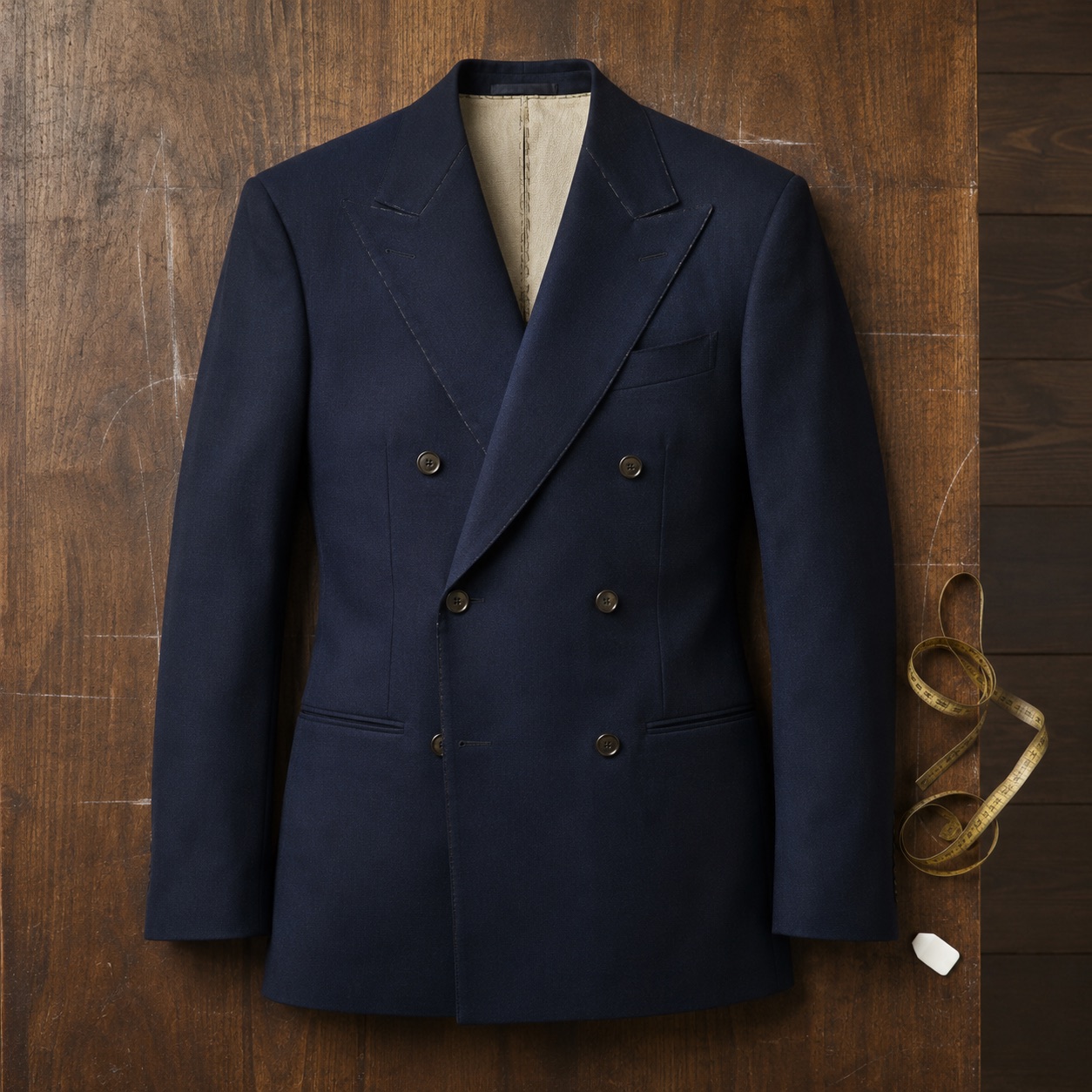 Kestrel double-breasted suit jacket — Suit Jackets by CROWN TAILORING. product photograph on a white background.