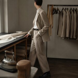 Chiltern single-breasted suit jacket — Suit Jackets by CROWN TAILORING. worn by a model.
