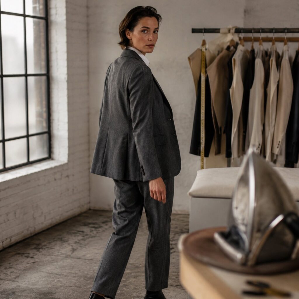 Fitzrovia single-breasted suit jacket — Suit Jackets by CROWN TAILORING. shown worn.