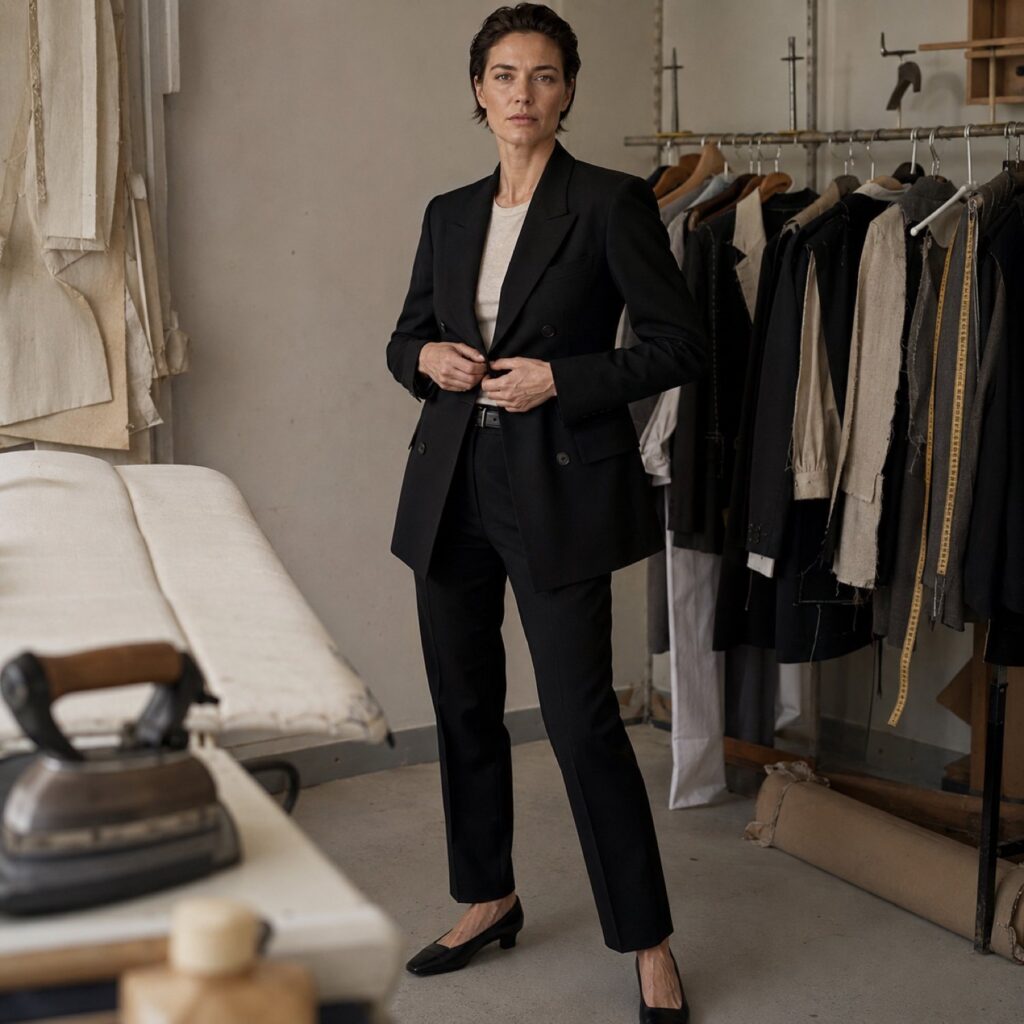 Guilford double-breasted suit jacket — Suit Jackets by CROWN TAILORING. shown worn.