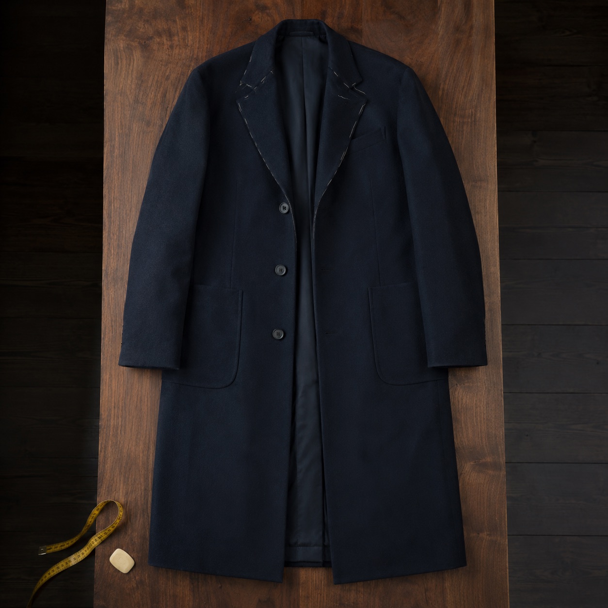 Thornbury long-line tailored coat jacket — Suit Jackets by CROWN TAILORING. product photograph on a white background.
