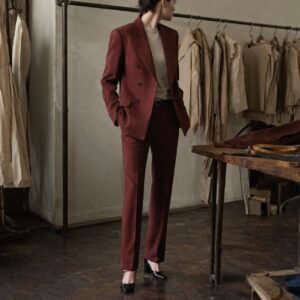 Holborn double-breasted suit jacket — Suit Jackets by CROWN TAILORING. worn by a model.