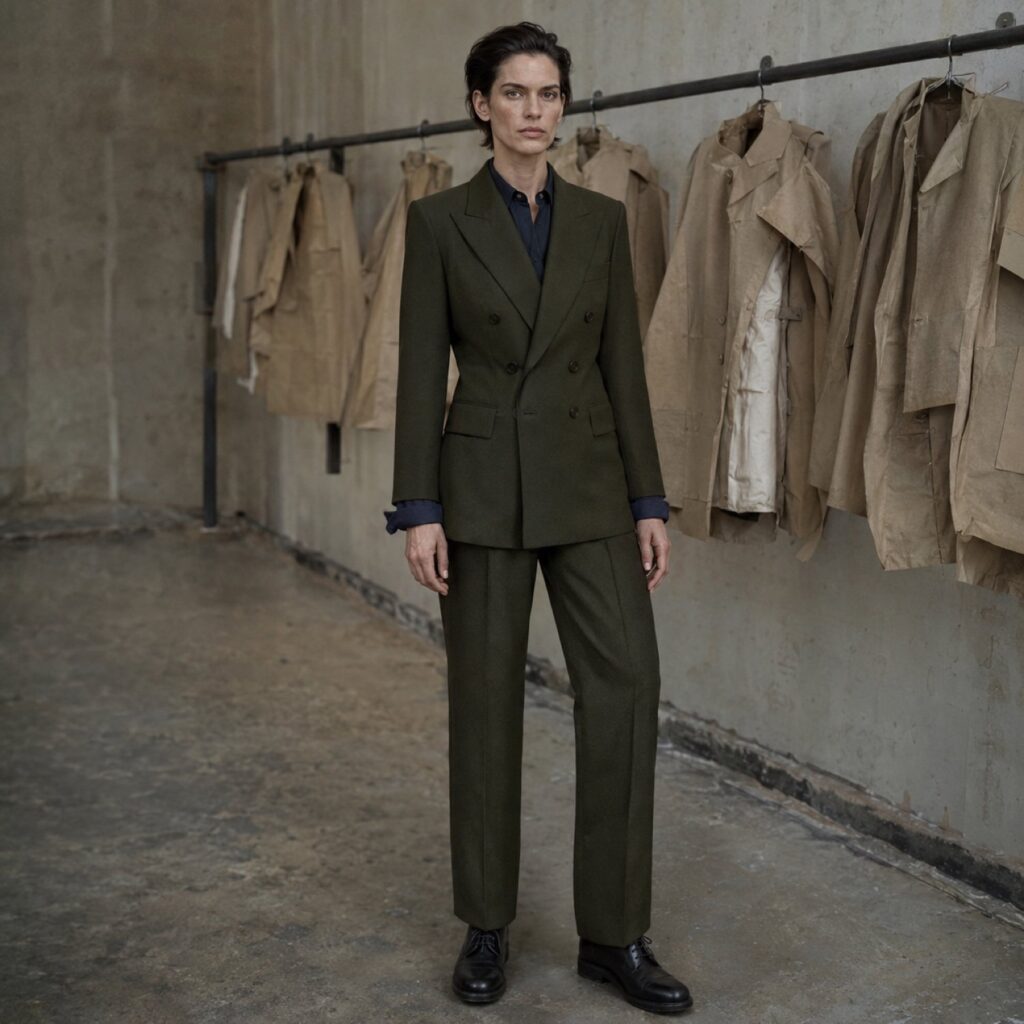 Cavendish double-breasted suit jacket — Suit Jackets by CROWN TAILORING. shown worn.