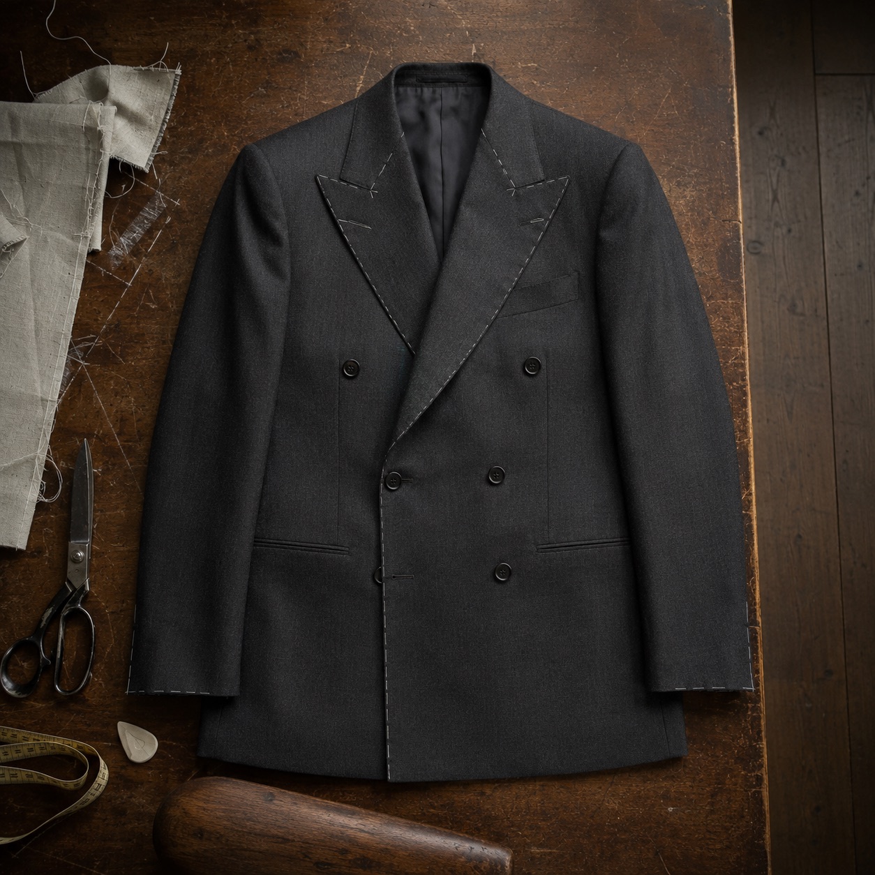 Pimlico double-breasted suit jacket — Suit Jackets by CROWN TAILORING. product photograph on a white background.