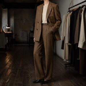 Pimlico double-breasted suit jacket — Suit Jackets by CROWN TAILORING. worn by a model.