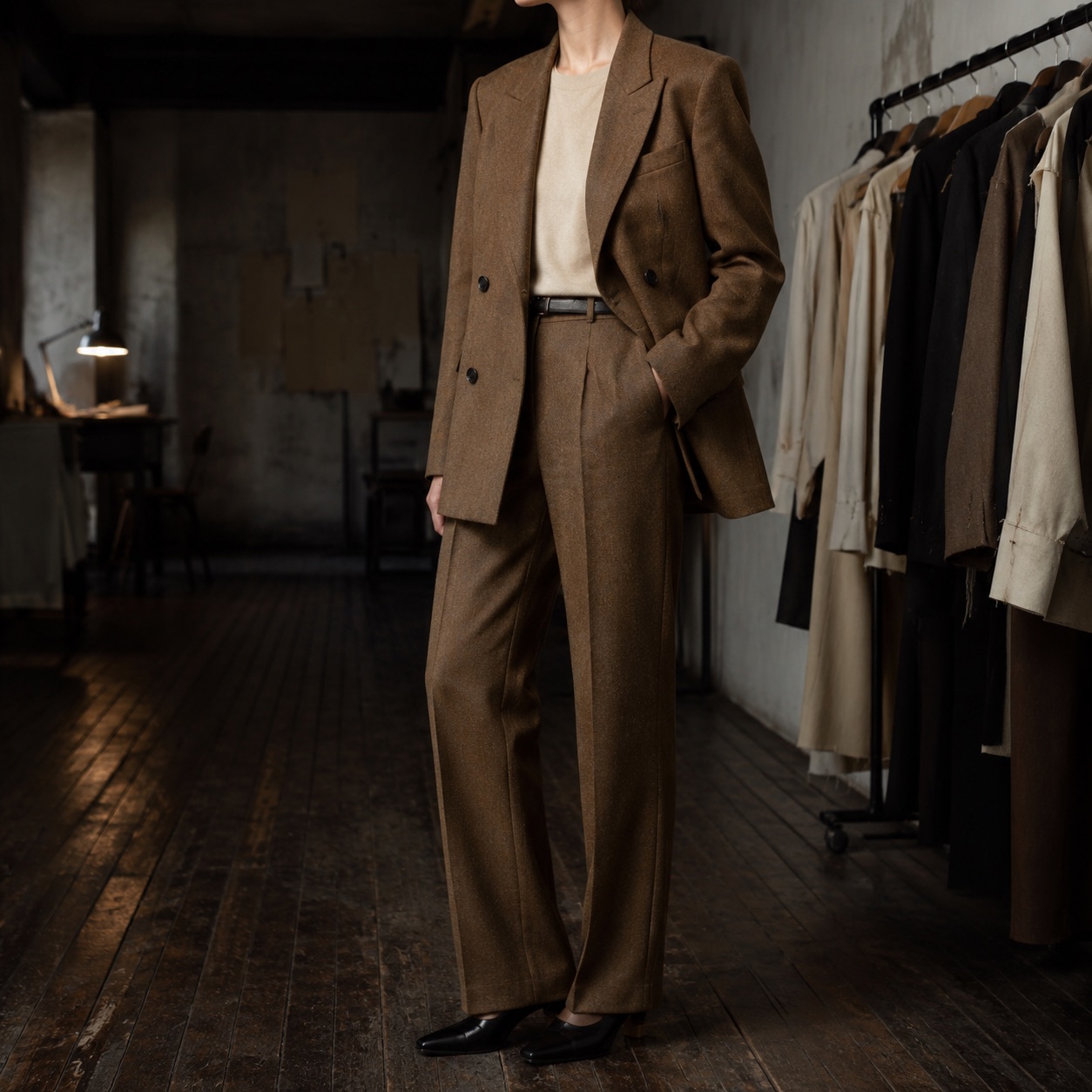Pimlico double-breasted suit jacket — Suit Jackets by CROWN TAILORING. worn by a model.