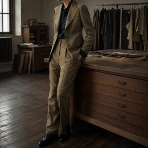 Chiltern single-breasted suit jacket — Suit Jackets by CROWN TAILORING. worn by a model.