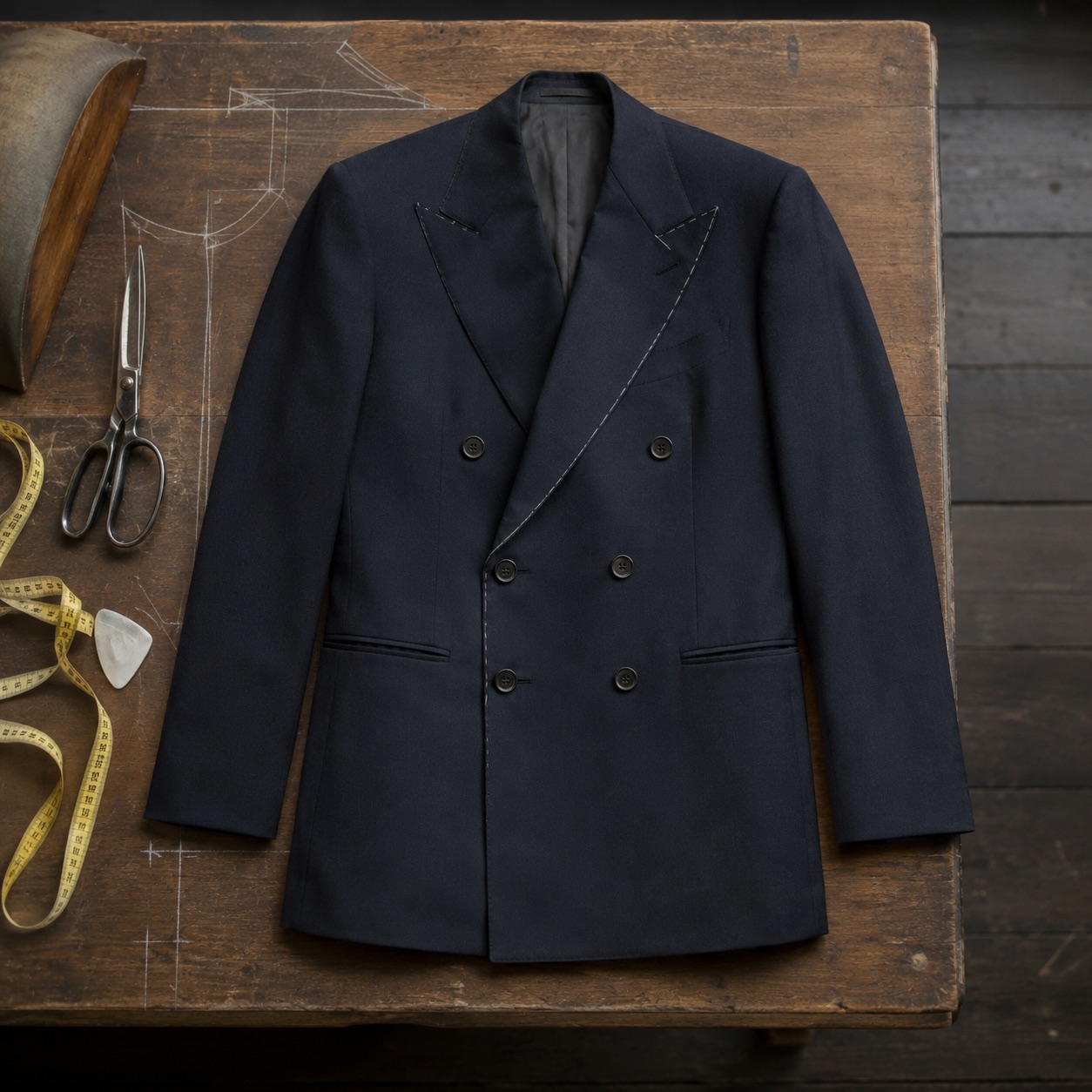 Dartmoor double-breasted suit jacket — Suit Jackets by CROWN TAILORING. product photograph on a white background.