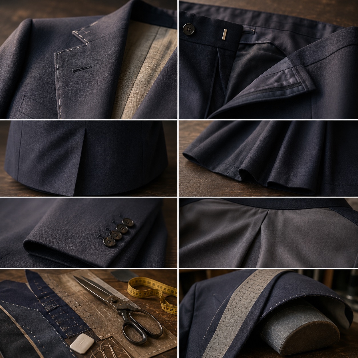Larkspur single-breasted suit jacket — Suit Jackets by CROWN TAILORING. close detail of the fabric and finish.