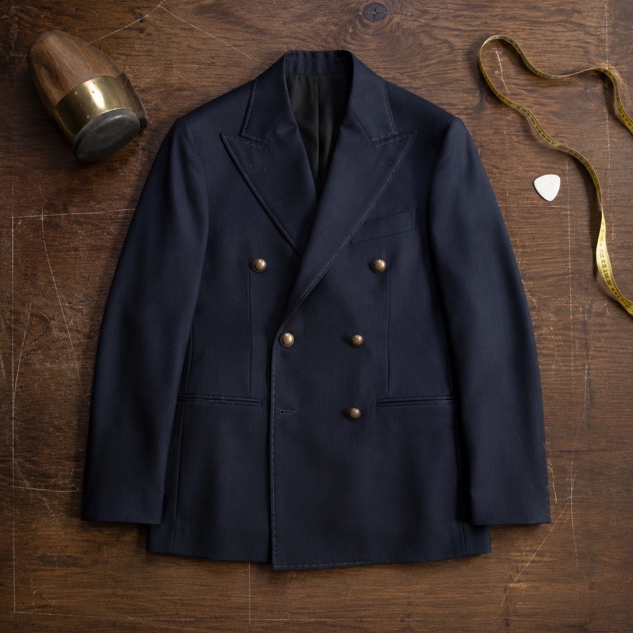 Wren double-breasted suit jacket — Suit Jackets by CROWN TAILORING. product photograph on a white background.