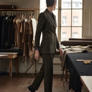 Marylebone single-breasted suit jacket — Suit Jackets by CROWN TAILORING. worn by a model.