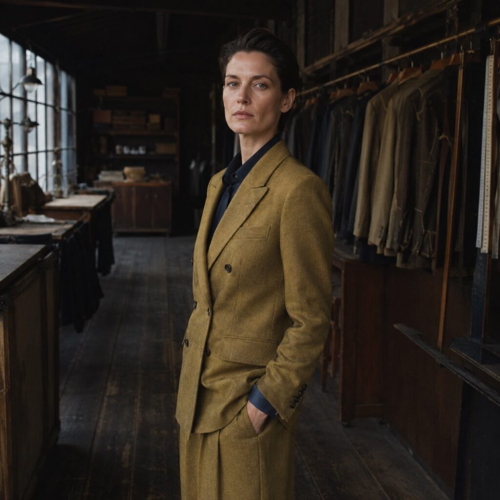 Fitzrovia double-breasted suit jacket — Suit Jackets by CROWN TAILORING. shown worn.