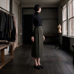 Thornbury pencil skirt — Tailored Skirts by CROWN TAILORING. worn by a model.
