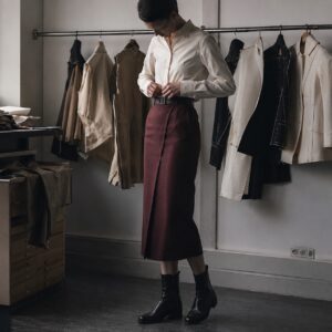 Bracken pencil skirt — Tailored Skirts by CROWN TAILORING. worn by a model.