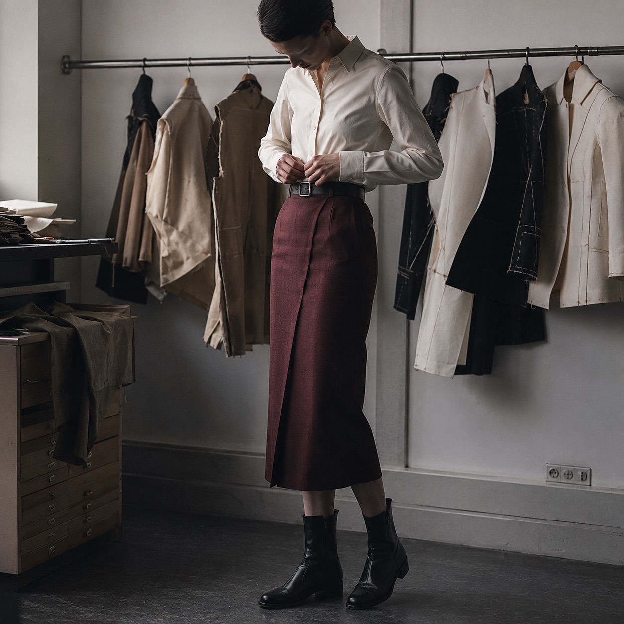 Bracken pencil skirt — Tailored Skirts by CROWN TAILORING. worn by a model.