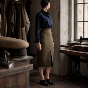 Severn pencil skirt — Tailored Skirts by CROWN TAILORING. worn by a model.