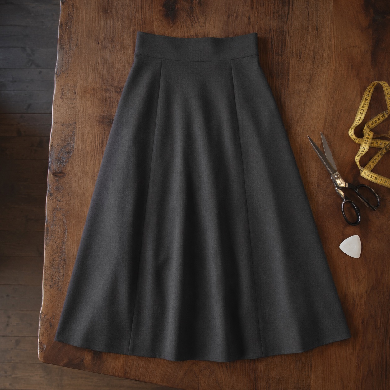 Sloe A-line midi skirt — Tailored Skirts by CROWN TAILORING. product photograph on a white background.