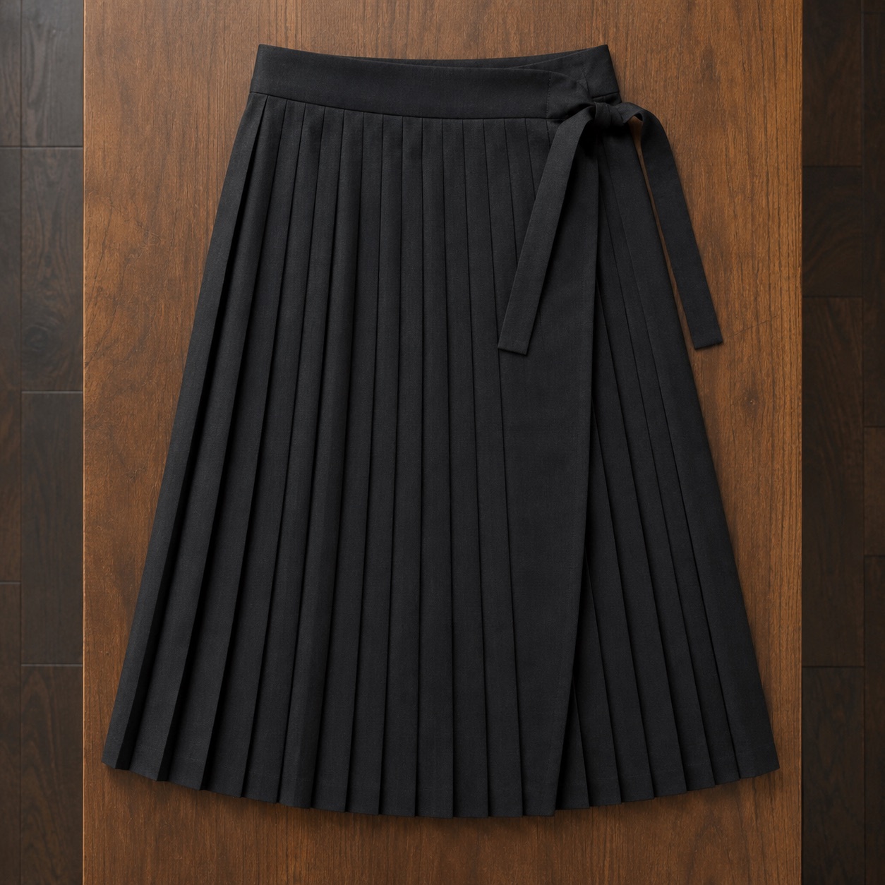 Holborn box-pleated wrap skirt — Tailored Skirts by CROWN TAILORING. product photograph on a white background.