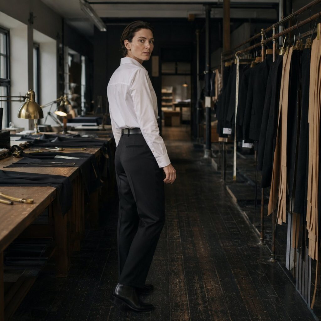 Dartmoor straight-leg tailored trousers — Tailored Trousers by CROWN TAILORING. shown worn.