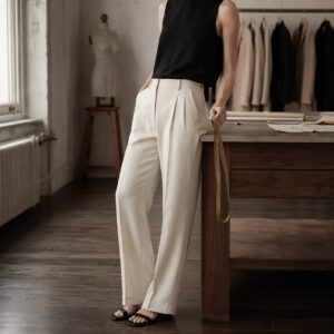 Chiltern straight-leg tailored trousers — Tailored Trousers by CROWN TAILORING. worn by a model.