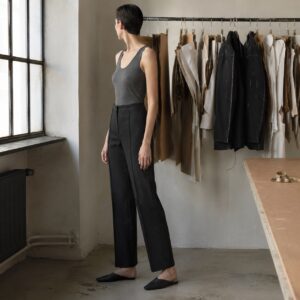 Ashdown straight-leg tailored trousers — Tailored Trousers by CROWN TAILORING. worn by a model.