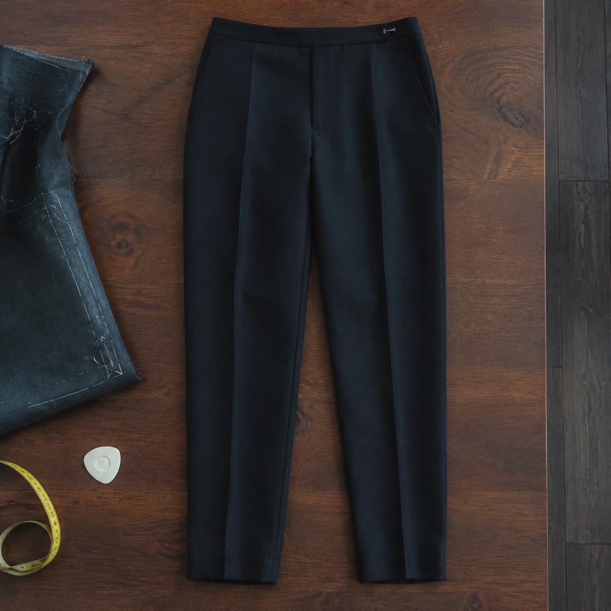 Hawthorn cigarette-leg tailored trousers — Tailored Trousers by CROWN TAILORING. product photograph on a white background.