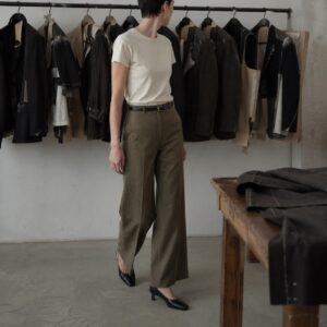 Dartmoor wide-leg tailored trousers — Tailored Trousers by CROWN TAILORING. worn by a model.
