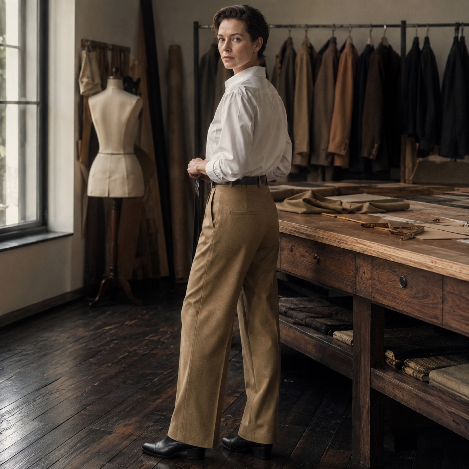 Bracken wide-leg tailored trousers — Tailored Trousers by CROWN TAILORING. shown worn.