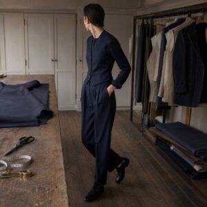 Blackthorn single-breasted waistcoat — Waistcoats by CROWN TAILORING. worn by a model.