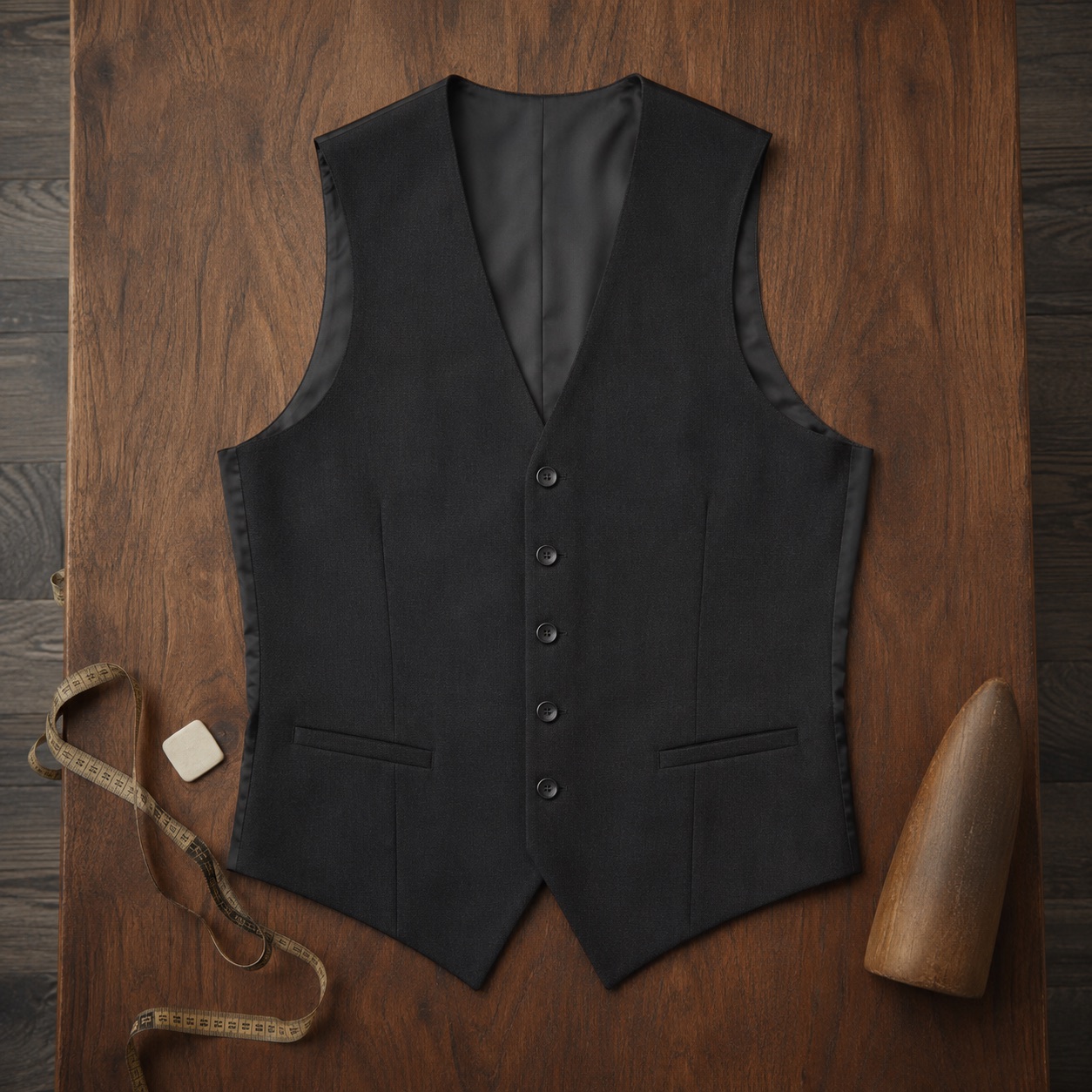 Larkspur single-breasted waistcoat — Waistcoats by CROWN TAILORING. product photograph on a white background.