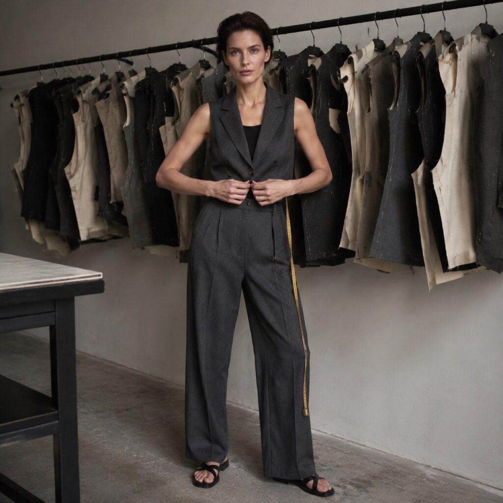 Marylebone double-breasted waistcoat — Waistcoats by CROWN TAILORING. shown worn.