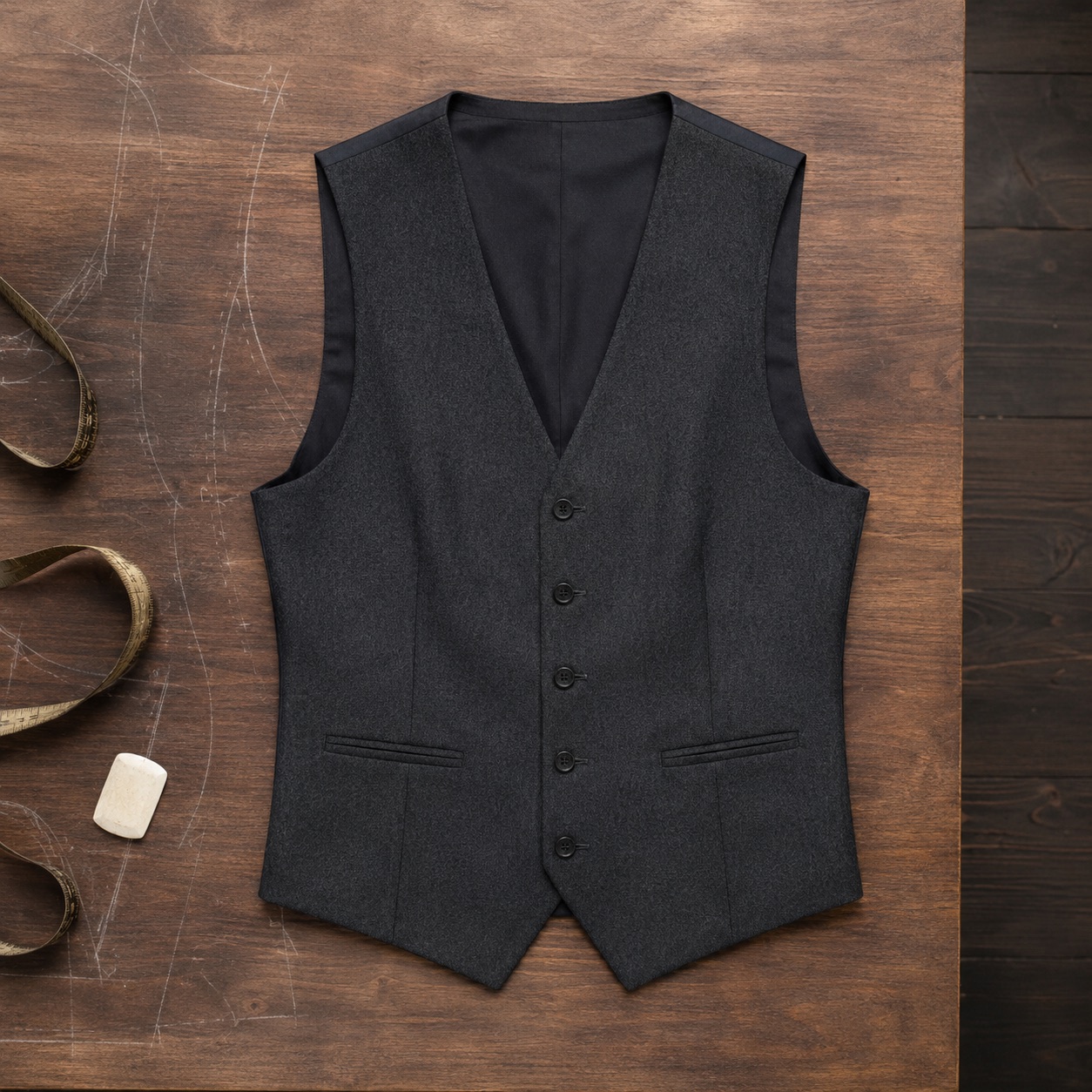 Fitzrovia single-breasted waistcoat — Waistcoats by CROWN TAILORING. product photograph on a white background.