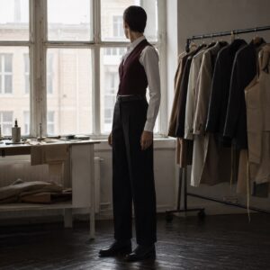 Clerkenwell single-breasted waistcoat — Waistcoats by CROWN TAILORING. worn by a model.
