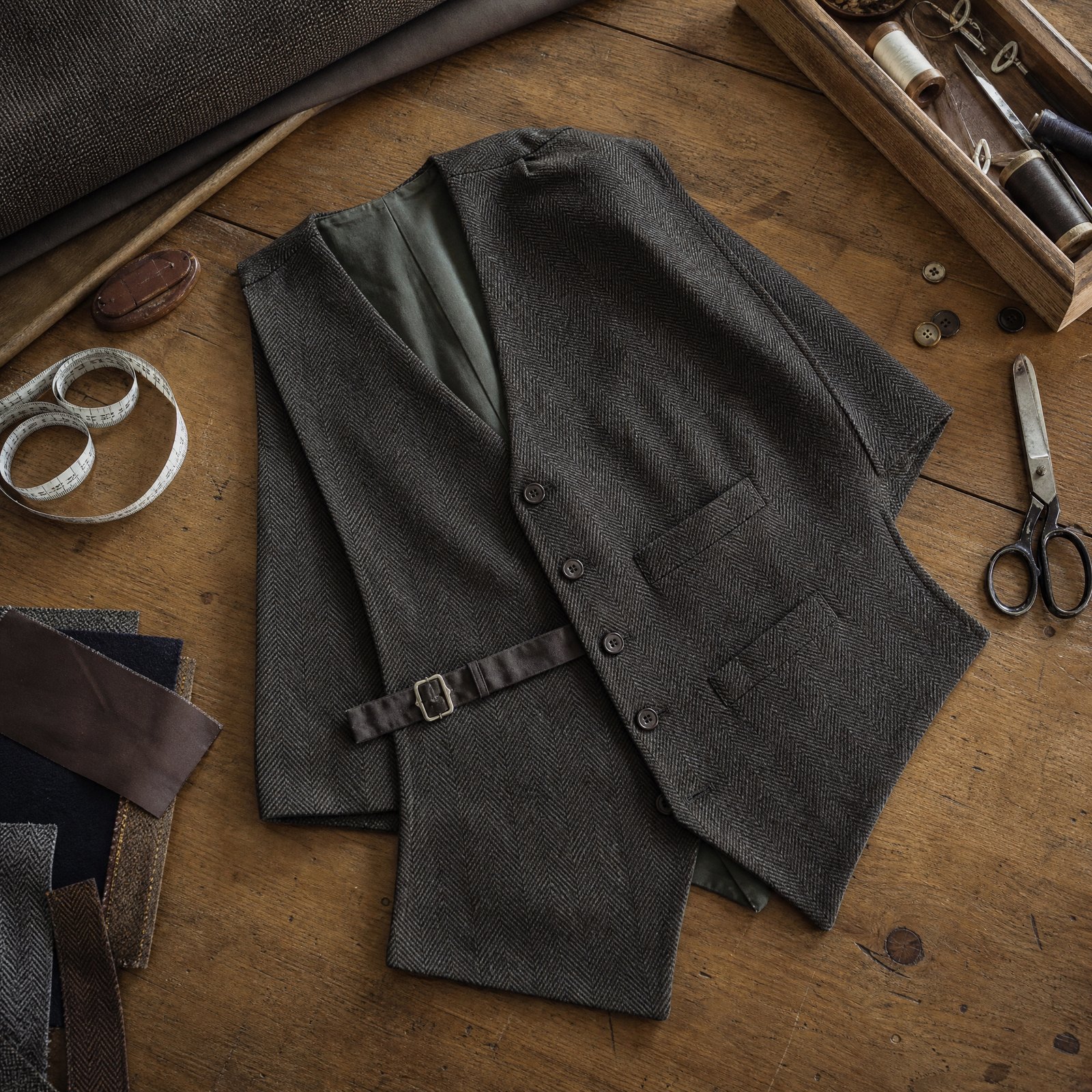Folded waistcoats from the CROWN TAILORING range